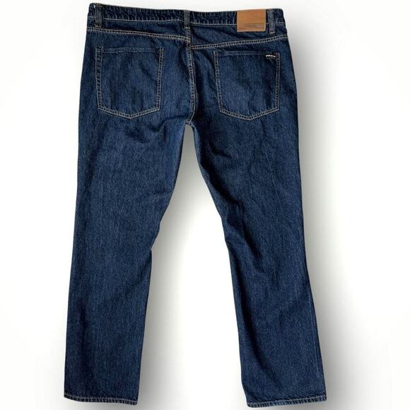 Volcom Vorta Denim Jeans Slim Fit Straight Leg Men Size 40X31 Dark Washed Blue - Picture 3 of 15